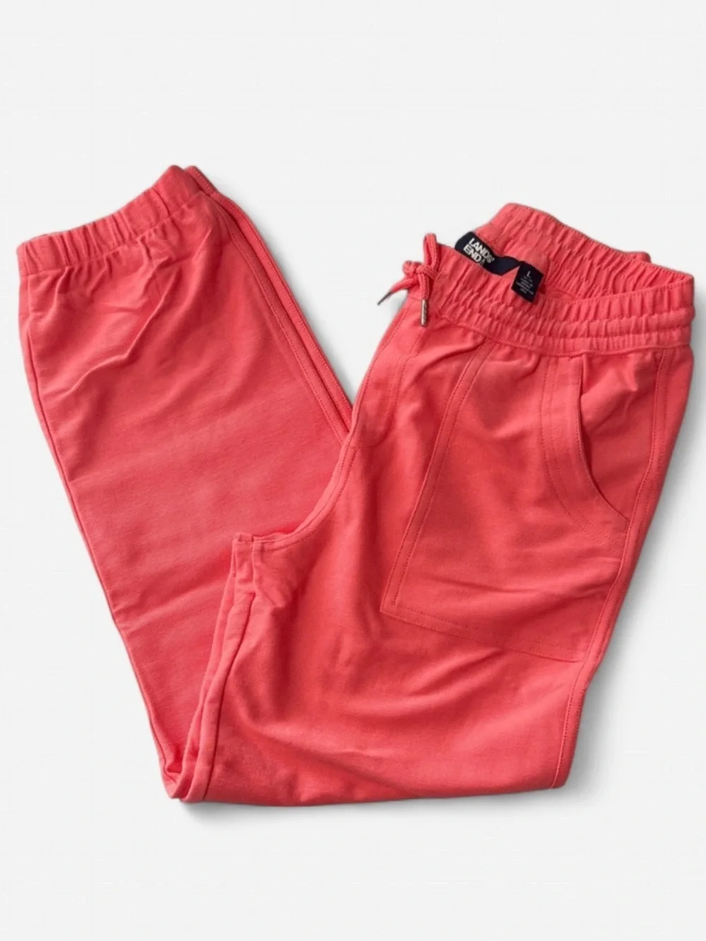 Lands' End Kids Coral Pull-On Joggers Girls Size L/10-12 NWT PA
